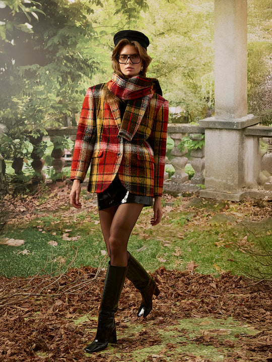 Melis Kaptanoğlu Oversized Checkered Jacket - Dizi kıyafeti
