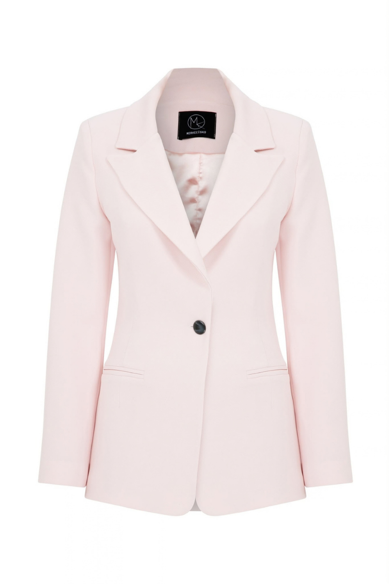 Merve Çisko Isoria Blazer Pudra Pembe Ceket - Dizi kıyafeti