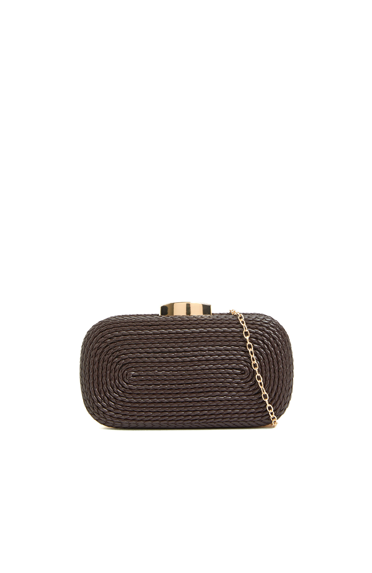 Network Kahverengi Gold Tokalı Kadın Clutch - Dizi kıyafeti
