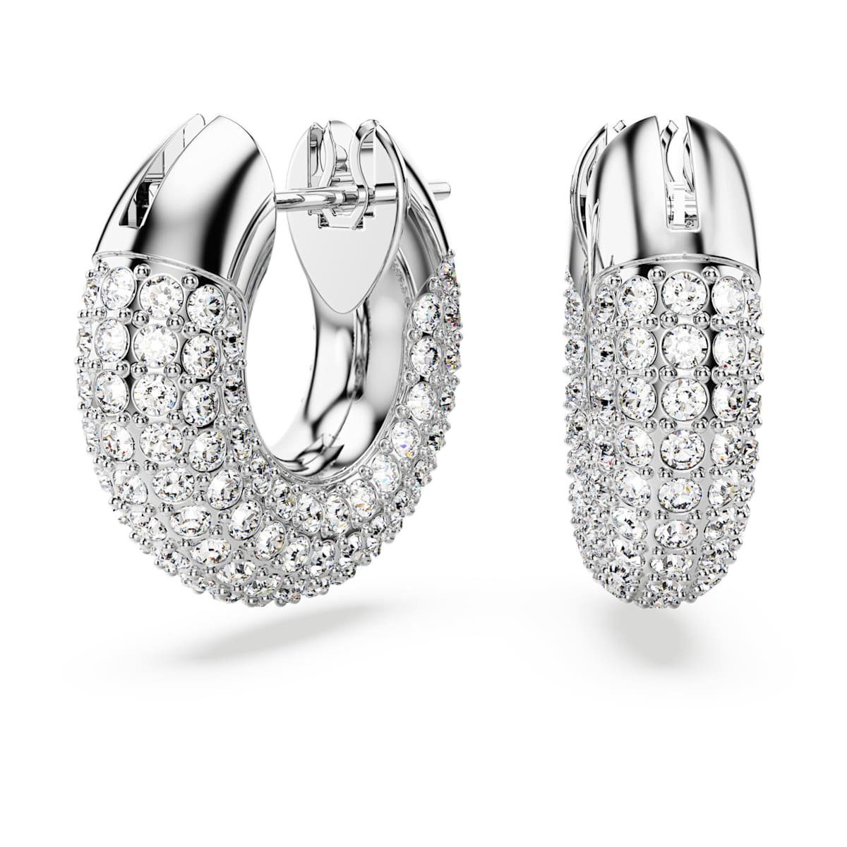 Swarovski Dextera Küçük Halka Küpe Beyaz Rodyum Kaplama - Dizi kıyafeti